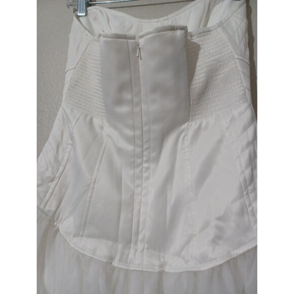 NWT Anthropologie BHLDN Strapless ALine White Satin TulleSkirt Midi Dress Size M - Picture 15 of 16